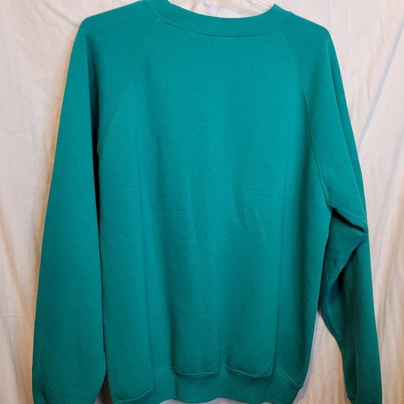 Vintage Spin Art Sweatshirt Abstract Painted Design Adult XL Green 80s Retro - Picture 8 of 8